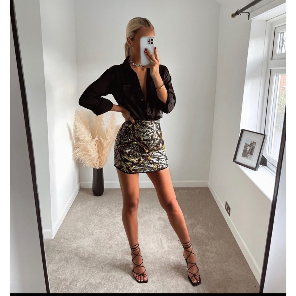 NWT zara short sequin skirt - Picture 6 of 13